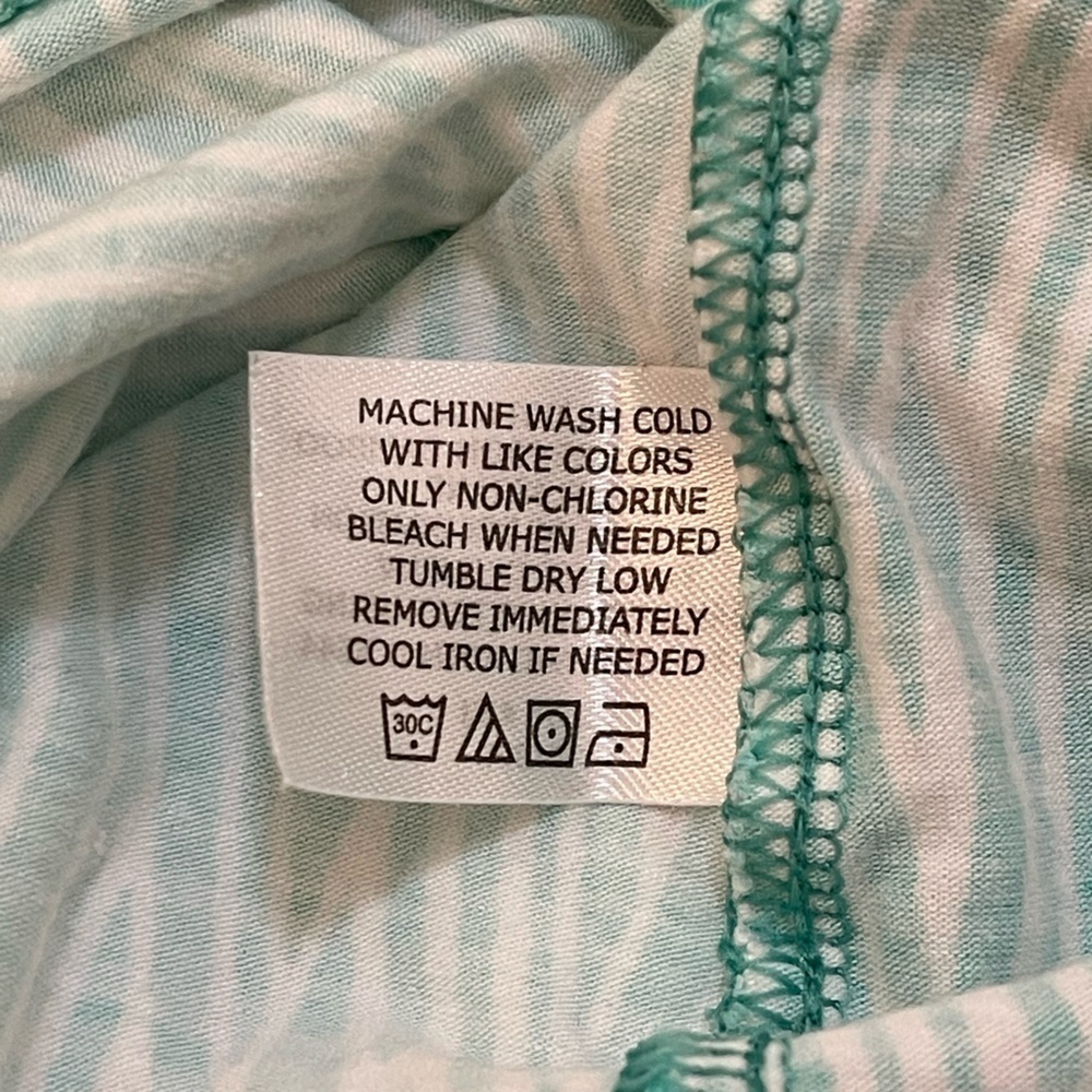 Coolibar 50+ UPF blue green zebra print coverup women’s size medium - Picture 7 of 8